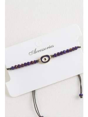 Kocadal Nazar Kristal Makrome Ip Bileklik