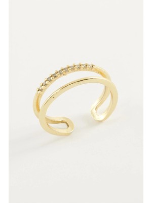 Kocadal Ikili Zirkon Taşlı Yüzük