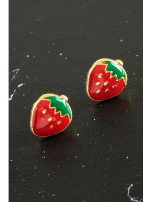 Kocadal Çilek Mineli Minik Küpe