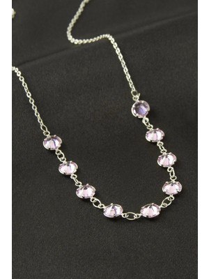 Kocadal Yuvarlak Kristal Taşlı Kolye