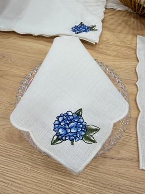 Linoriahome 0rtanca Çiçeği Nakışlı Peçete 6 Adet