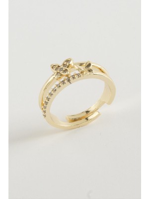 Kocadal Kelebek Zirkon Taşlı Yüzük