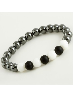 Kocadal Hematit& Mat Onix Doğaltaş Bileklik