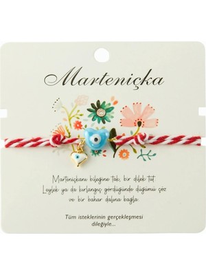 Kocadal Kalp Cam Boncuk Marteniçka Ip Bileklik