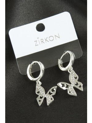 Kocadal Kelebek Zirkon Taşlı Küpe