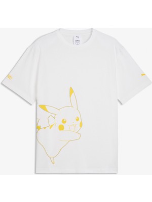 Puma x Pokemon Graphic  Erkek Beyaz T-Shirt.02