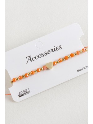 Kocadal Kalp Kristal Makrome Ip Bileklik