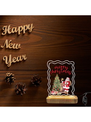 Renklime Yılbaşı Temalı Hediye 9 Masa Üstü Işıklı