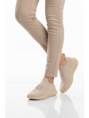 Pierre Cardin Bej Fileli Hafif Kolay Giyilebilir Unisex Spor Ayakkabı PC-32711 G