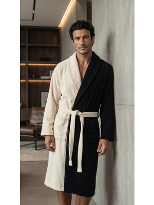 Minteks Lueur Contrast 100%PAMUK Şalyaka Erkek Bornoz