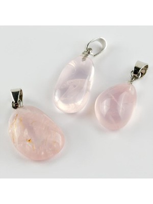 Kocadal Pembe Kuvars Doğaltaş Kolye Ucu