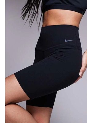 Nike Training Zenvy Dri Fit High Rise 8 Inch Shorts Kadın 20 cm Yüksek Bel Reflektörlü Tayt Şort Siyah
