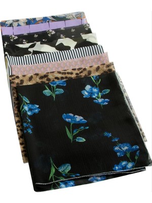 Kocadal Karışık Desenli Şifon Fular 50 cm