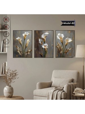 Akıllı Kağıt Statik Tutunma Özellikli Tablo - Poster Çiçek (Model- 80)