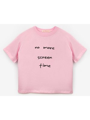 Le Mabelle Pembe Motto Baskılı Çocuk Tişört