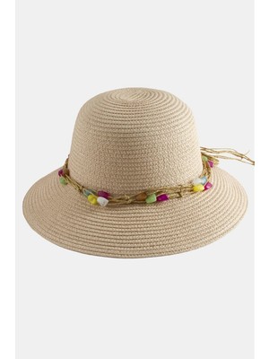 Kocadal Renkli Doğaltaşlı Hasır Şapka