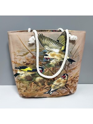 Kocadal Kuş Desenli Plaj Çantası