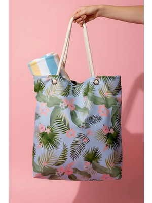 Mavi Tropical  Plaj Çantası