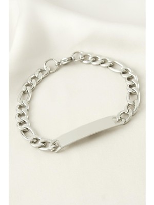 Kocadal Künye Çelik Bileklik (Isim Yazılabilir) 4 cm