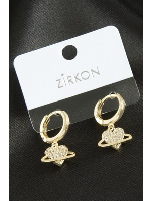 Kocadal Kalp Zirkon Taşlı Küpe