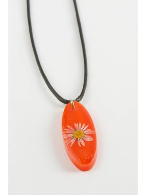 Kocadal Papatya Oval Epoksi Kolye