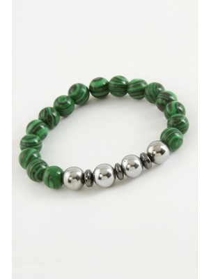 Pileli Store Malahit Hematit Doğaltaş Bileklik