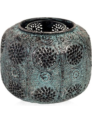 Paşabahçe Ajur Metal Tealight Mumluk L Turkuaz - 1 Adet