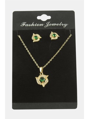 Kocadal Çiçek Zirkon Taşlı Set Kolye