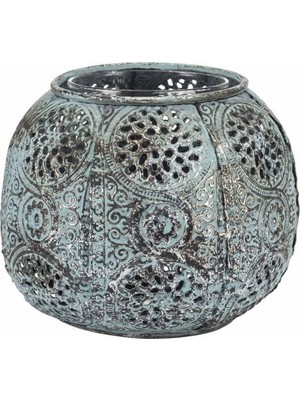 Paşabahçe Ajur Metal Tealight Mumluk S Turkuaz - 1 Adet