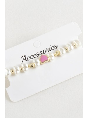 Kocadal Kalp Inci Boncuk Makrome Ip Bileklik