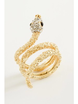 Kocadal Yılan Taşlı Metal Yüzük