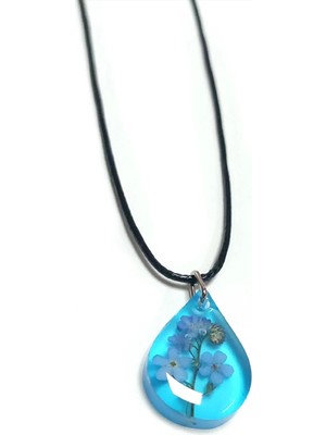 Kocadal Unutma Beni Çiçeği Damla Epoksi Kolye