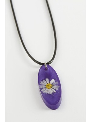 Kocadal Papatya Oval Epoksi Kolye