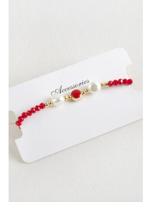 Kocadal Mineli Inci Kristal Makrome Ip Bileklik