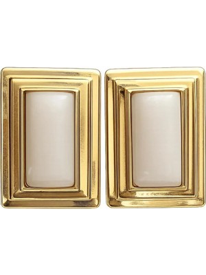 Venüs Design Çelik Hira Küpe Gold Renkli Şık Tasarım Kadınlar İçin Özel Model