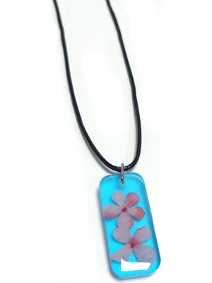 Kocadal Kartopu Çiçeği Dikdörtgen Epoksi Kolye