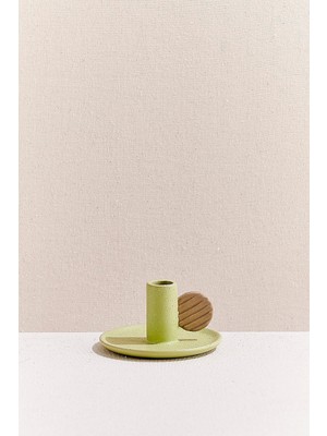 Paşabahçe Minimal No:3 Seramik Şamdan Mumluk Yeşil - 1 Adet