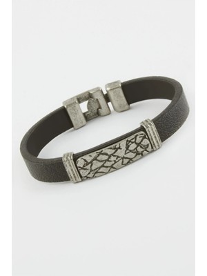 Kocadal Zemin Desenli Suni Deri Bileklik