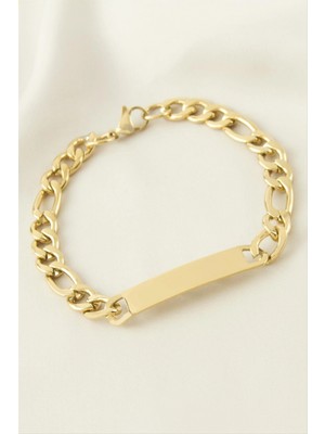 Pileli Store Künye Çelik Bileklik (Isim Yazılabilir) 4 cm