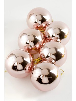 Kocadal 6 Adet Cici Top Yılbaşı Ağaç Süsü 6 cm