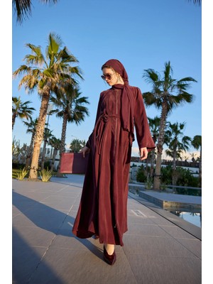 Misswhence   Şal Detaylı Kap 39506 Bordo