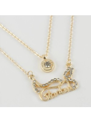 Kocadal Istanbul Yazılı Yeni Sezon Ikili Kolye
