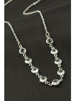 Kocadal Yuvarlak Kristal Taşlı Kolye