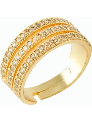 Kocadal 3 Sıra Taşlı Metal Yüzük