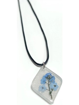 Kocadal Unutmabeni Çiçeği Baklava Dilimli Epoksi Kolye