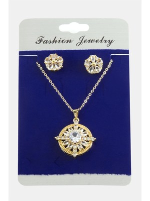 Kocadal Çiçek Zirkon Taşlı Set Kolye