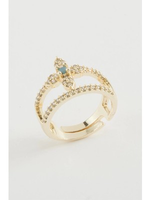 Kocadal Çiçek Zirkon Taşlı Yüzük