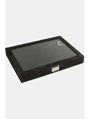 Kocadal Cam Kapaklı Anfora Kumaş Kelepçe Yüzük Standı 24*34 cm