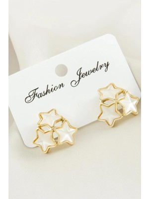 Kocadal Yıldız Sedef Taşlı Metal Küpe