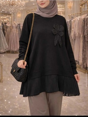 Azram Fashion Kadın Çiçek Detaylı Tunik